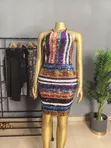 UK Thrift Sequin Halter-Neck Dress - 2