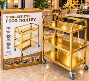 Sabo 3-Tier Food Trolley na Stainless Steel