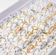 Women's Stackable Rings - Silver & Gold Butterfly/Flower - 3