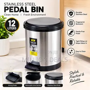 12L Drum Pedal Bin - Imitation Bakin Karfe
