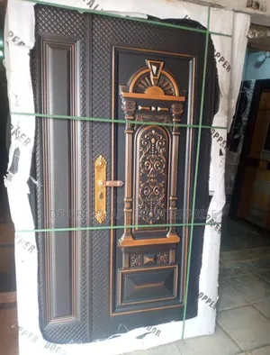 Superdoor Ƙofar Tsaro ta Karfe - Brown Double Doors
