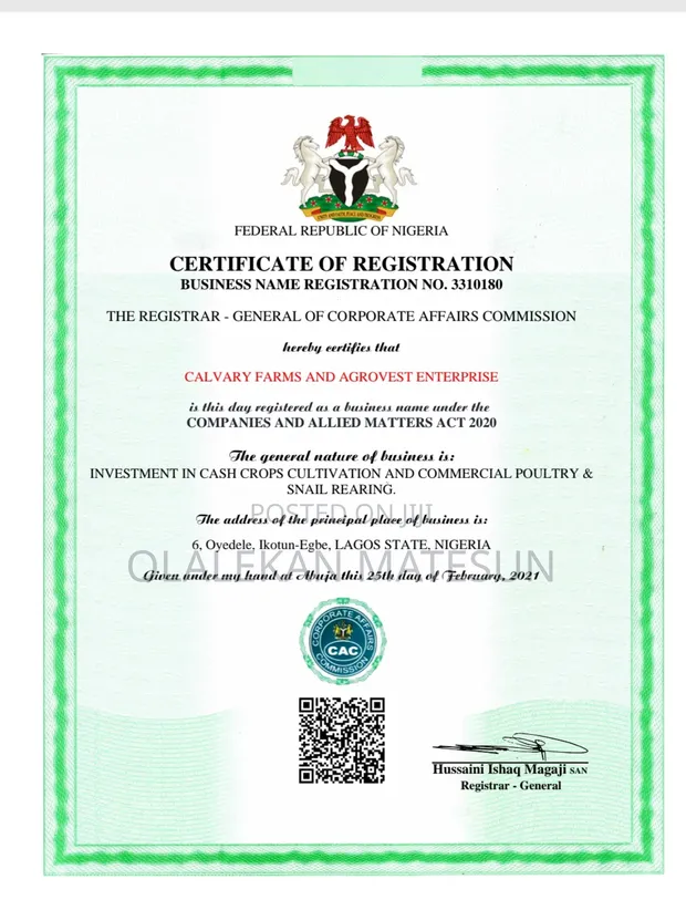 CAC Business Name Registration - 1