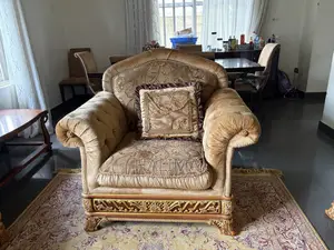Luxury Classic Sofa Set - Gold & Brown