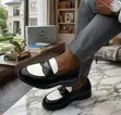 Prada White Stripe Loafers - 2