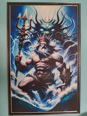 Poseidon Ancient God Art - Brand New