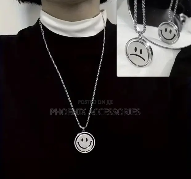 Rotating Double-Sided Expression Necklace - 1