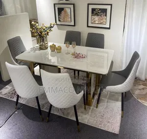 Modern White Marble Dining Set Mai Zama 6