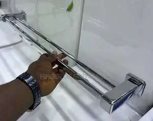 Chrome Double Towel Bar Rack