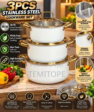 3-Piece Stainless Steel Cookware Set