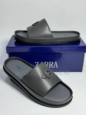 Zara Men's Leather Slippers - Size 41-45