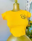 AKT Clothing Mata Yellow Crop Top - 1