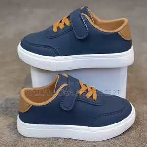 Fashion Kids' Blue Leather Sneakers - Size 30