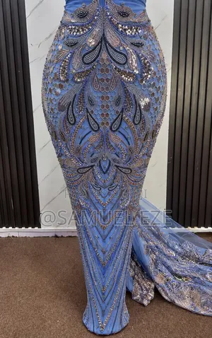 Luxury Hand-Beaded Lace with Crystal Stone (5 Yards)