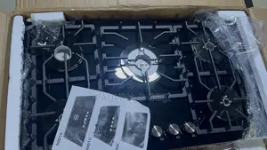 5 Burner Gas Cooker Stove - Baƙin Gilashi Mai Ƙarfi