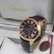 Cartier Down Second Leather Wrist Watch - 2