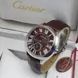 Cartier Down Second Leather Wrist Watch - 4