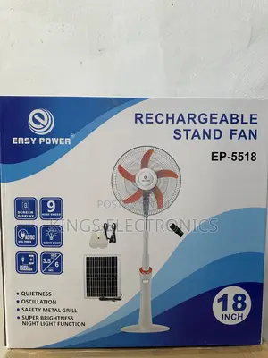Easy Power 18-Inch Rechargeable Standing Fan