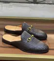 Gucci Design Half Shoes - Black Leather - 1