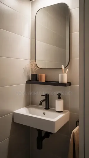 Complete Wash Hand Basin with Mirror, Tap & Shelves