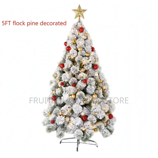 Luxury Snow Flocked Pine Christmas Tree - 1