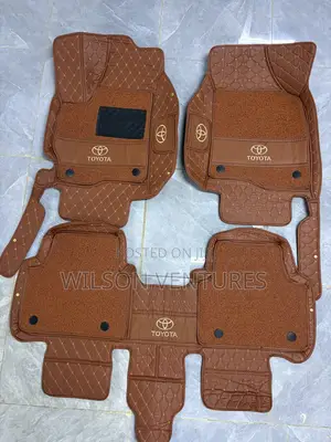 Brown Toyota Highlander Double Layer Leather Floor Mats