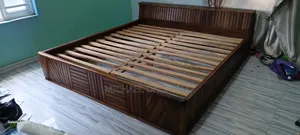 Used 6x6 Bed Frame with Mazonia Wood