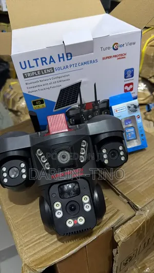 Ultra HD Kamara Mai Gilashin Gani Guda Uku, Mai Amfani Da Hasken Rana (PTZ)