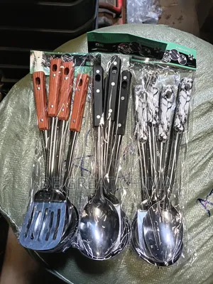 Set of Stainless Steel Cooking Spoons