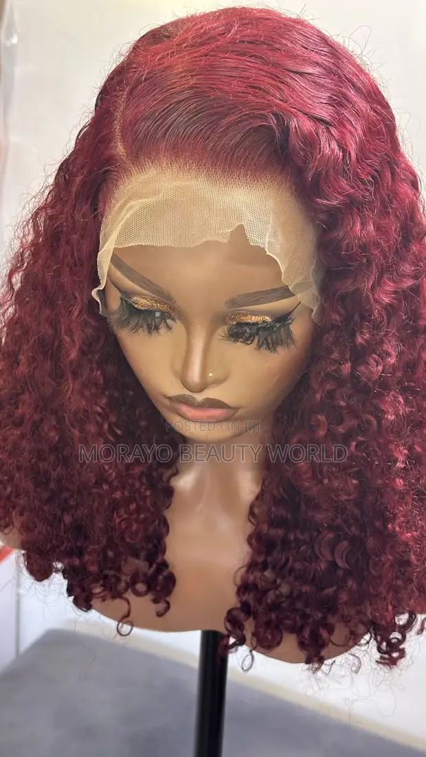 20" SDD Wine Frontal Pixie Curls Wig - 1