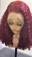 20" SDD Wine Frontal Pixie Curls Wig - 1