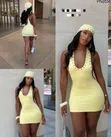 Zara Jallabiya Mai Launi Yellow na Vlies/Viscose - Sabuwa - 1
