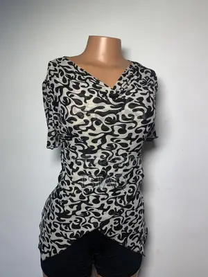 Stylish Black Mesh Top - Used
