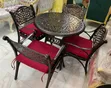 Saitin Table Mai Zagaye da Kujeru 4 masu Hannu da Matashi - 2