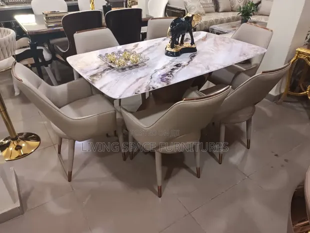Executive Modern Marble Dining Set by 6Seaters - 1