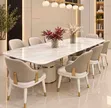 Luxury Marble Dining Set tare da 10 Leather Chairs - 2