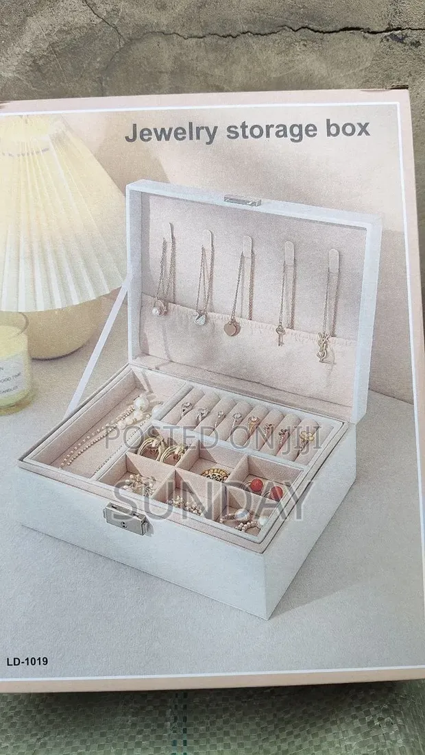 Lockable Double Layer Jewelry Box - 1