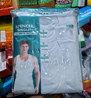 Marks and Spencer Maza Na Singlets masu Ribbed - 3 Pieces