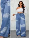 100K Brand Mata Jeans masu faɗi - Blue - 2