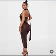 Shein Brown Backless Skinny Jumpsuit - 2