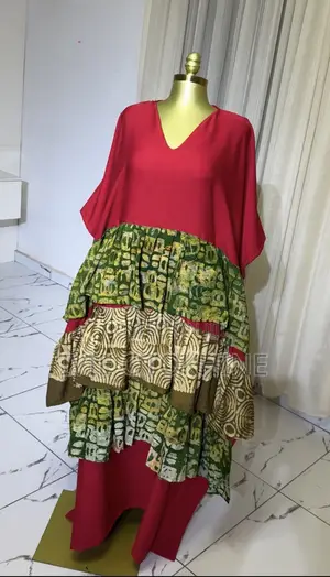 Babban Rigar Adire Bubu Mai Ruffles