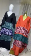 Babban Rigar Adire Bubu Mai Ruffles - 2