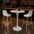 Modern White Bar Table with 2 Stools - 1