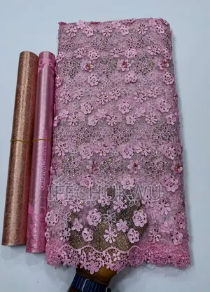 3D Beaded Mesh Lace Fabric