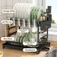 2-Tier Draining Dish Rack with Drainboard - 2