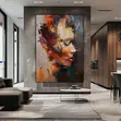 Abstract Oil Canvas Wall Art - Ja, Orange, Yellow, Turquoise - 2