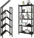 5-Tier Foldable Metal Storage Rack with Wheels - 1