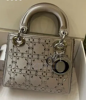 Lady Dior Crystal Embellished Satin Midi Bag
