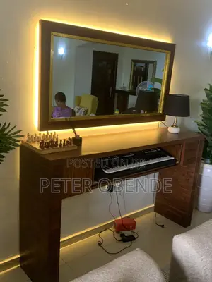 WHYTEWOOD Console Piano Table with Mirror