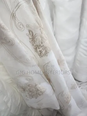 Embroidery Sheer Curtains - White Floral