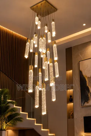 Multi-Drop Crystal da Brass Pendant Light Fixture